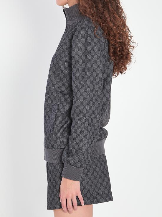 25FW 구찌 프린티드 테크니컬 저지 집 스웨트셔츠 837678XJHF01000 black - GUCCI