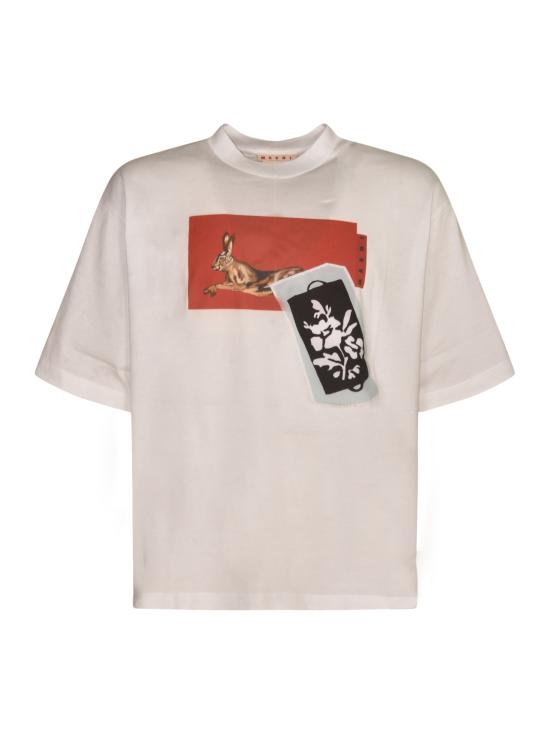 25FW 마르니 반팔 티셔츠 HUMU0223TP USCY39 PRW01 Prw01