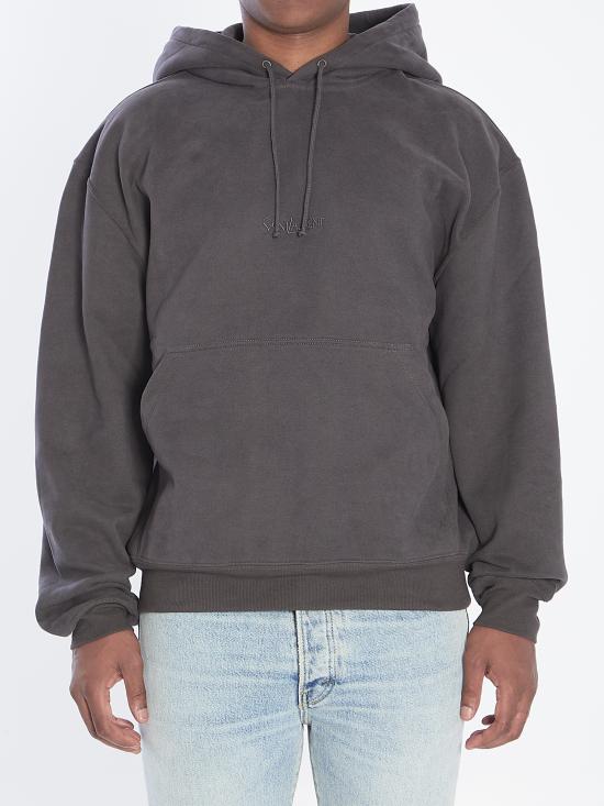 26SS 생로랑 후드 티셔츠 818538 GREY