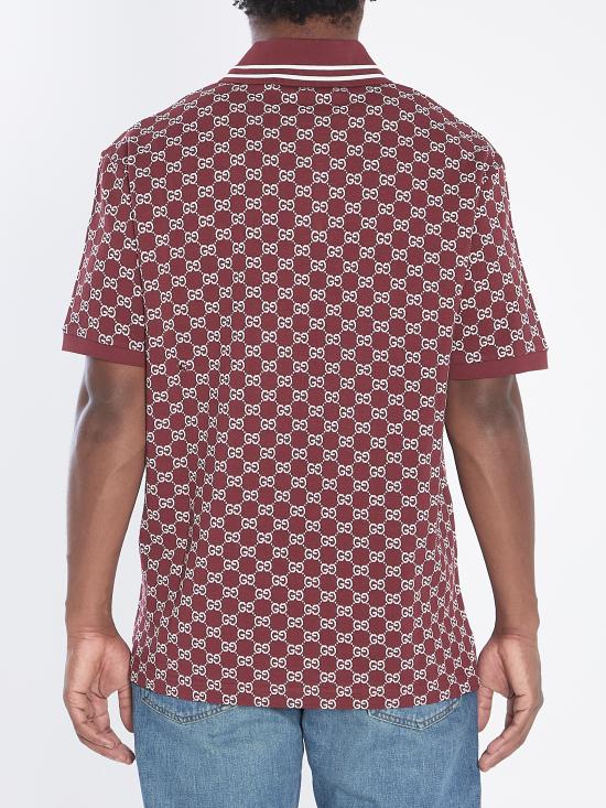 25FW 구찌 코튼 피케 자카드 폴로 셔츠 788024 RED - GUCCI