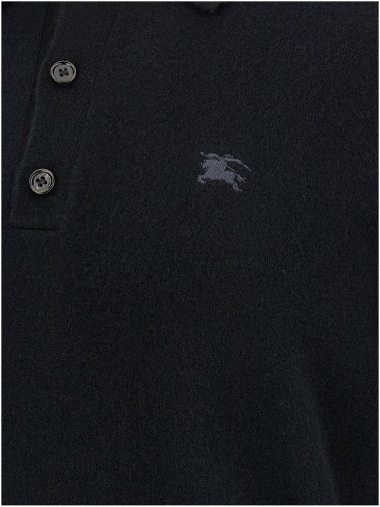 25FW 버버리 롱 슬리브 캐시미어 블렌드 폴로 셔츠 8113157BLACK - BURBERRY