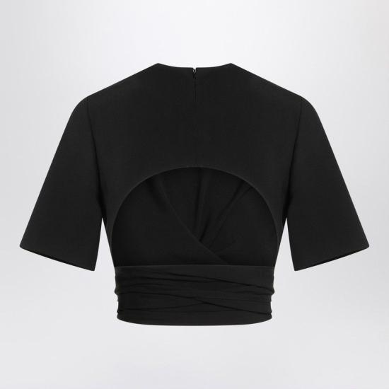 25FW 알라이아 반팔 티셔츠 AA9H1250W071BCO 995 BLACK - ALAIA