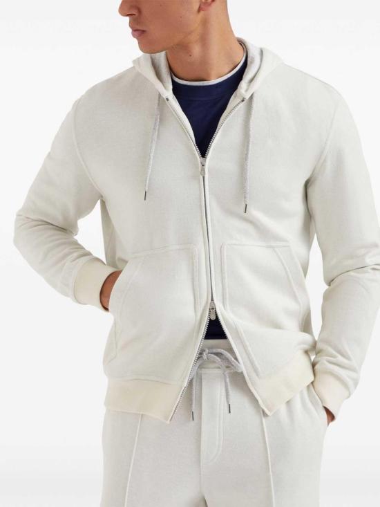 26FW 브루넬로 쿠치넬리 긴팔 티셔츠 MM8329069GC387 Cream - BRUNELLO CUCINELLI