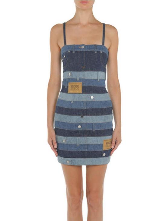 24FW 모스키노 숏 원피스 040237351888 Blue - MOSCHINO