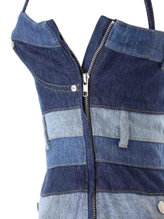 24FW 모스키노 숏 원피스 040237351888 Blue - MOSCHINO