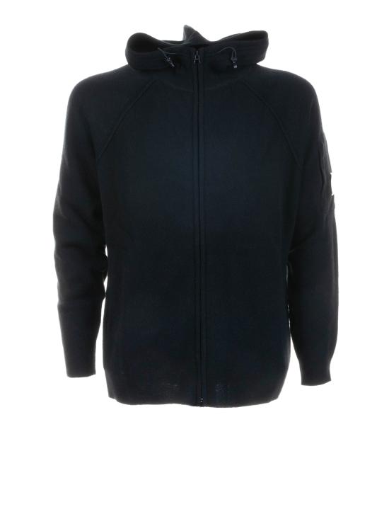 25FW 씨피 컴퍼니 램스울 GRS 후드 풀 집 스웨터 19CMKN057A110149A999 BLACK