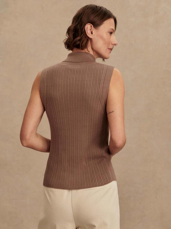  발리 민소매 티셔츠 바를리 아나스타샤 리브 니트 탱크 - VARLEY