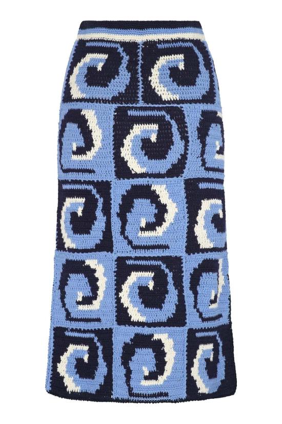  캐롤리나 케이 미디 스커트 캐롤라이나 K 웨이브 스커트 세룰리안 - CAROLINA K