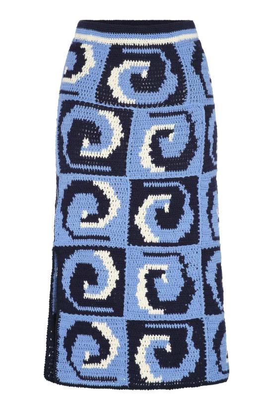  캐롤리나 케이 미디 스커트 캐롤라이나 K 웨이브 스커트 세룰리안 - CAROLINA K