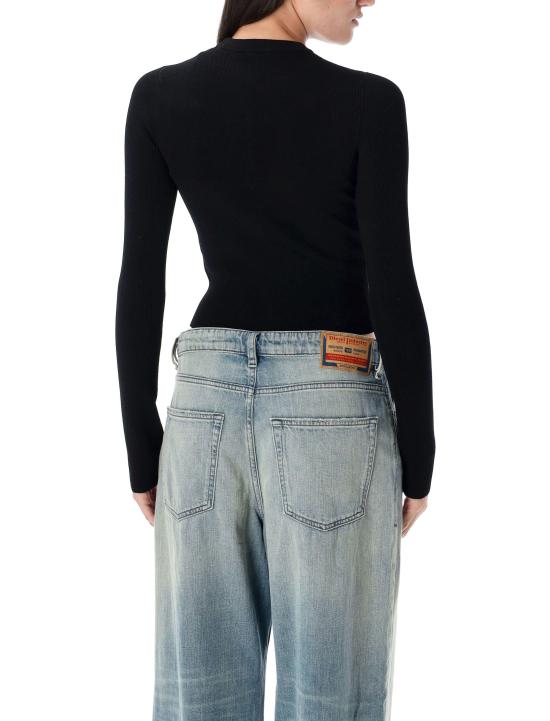 25FW 디젤 M-발라리 오발 D 립 니트 비스코스 블렌드 탑  A153280DLAX 9XX BLACK - DIESEL