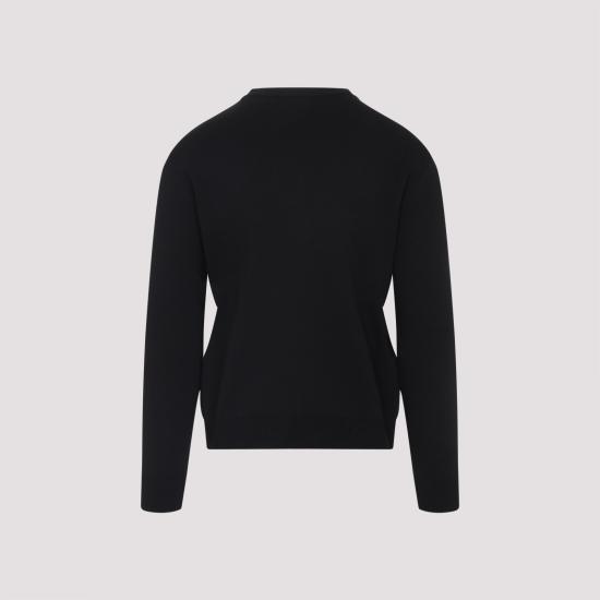 25FW 구찌 인타르시아 디테일 실크 코튼 스웨터 834313 XKEZK 1070 BLACK WHITE - GUCCI