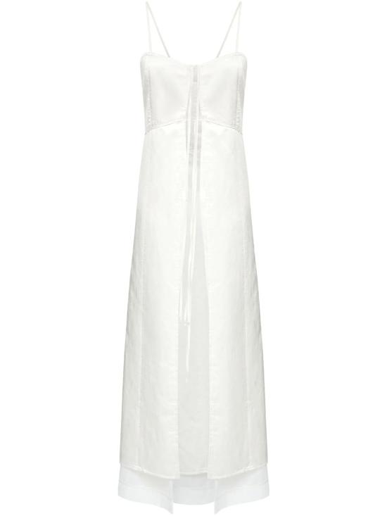 25SS MM6 메종마르지엘라 롱 원피스 S62DD0041M35452 59420 101 OFF WHITE