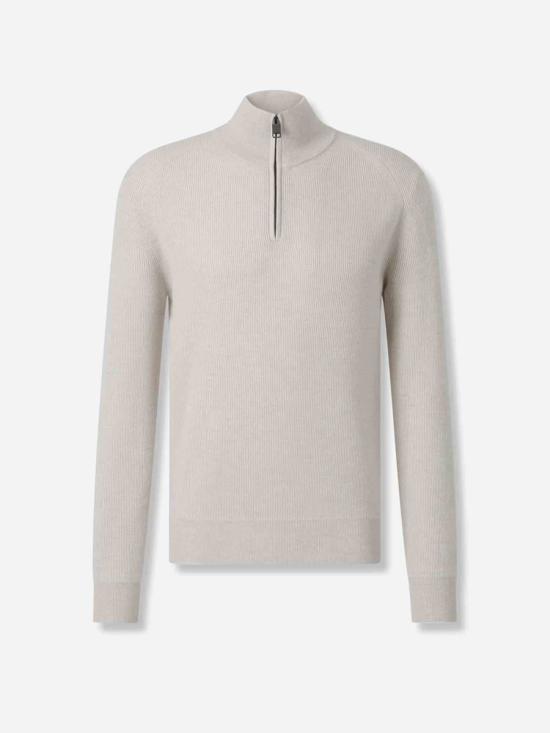 25FW 브리오니 집업 니트 UMS70LOCK12 9790BEIGE WHITE Beige