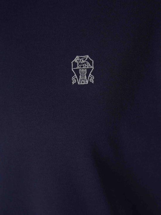 25FW 브루넬로 쿠치넬리 반팔 셔츠 M0B137451G CD325COBALTO X DISTINTA US USARE WHITE - BRUNELLO CUCINELLI