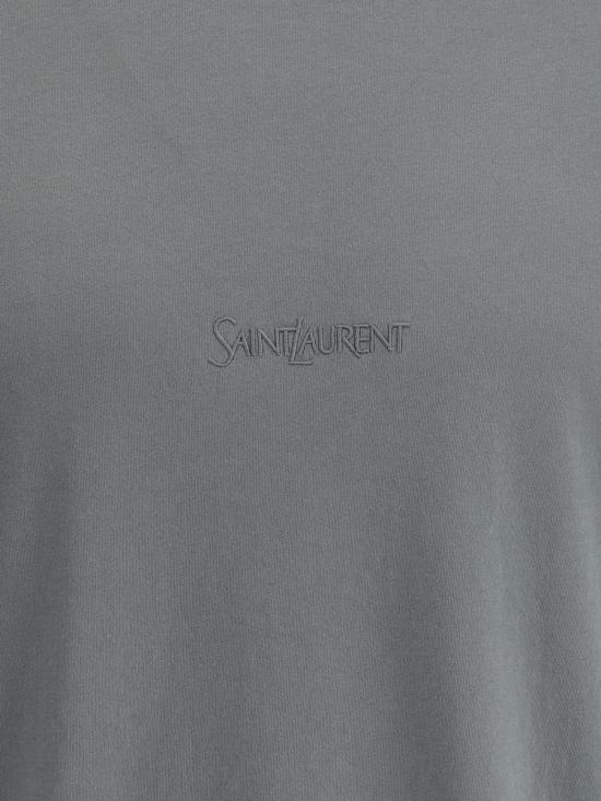 25FW 생로랑 반팔 티셔츠 818535YBHD2 1467 GREEN - SAINT LAURENT