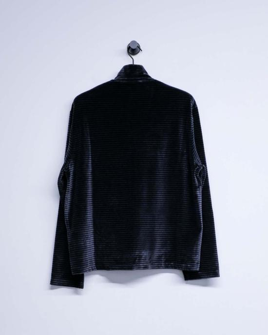  아워레가시 긴팔 티셔츠 아워 레거시 팬텀 스트라이프 벨루어 코튼 슈렁큰 풀지프 폴로 - OUR LEGACY