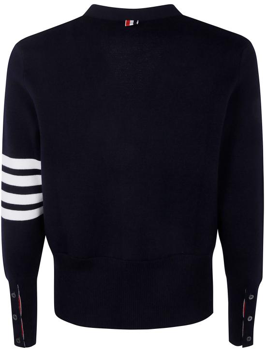 25FW 톰브라운 울 4바 브이넥 가디건 MKC160A 00014 415 NAVY - THOM BROWNE