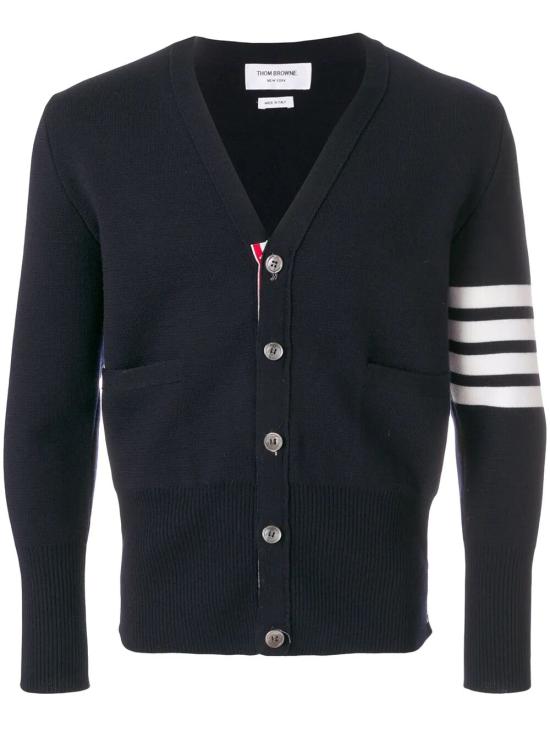 25FW 톰브라운 울 4바 브이넥 가디건 MKC160A 00014 415 NAVY