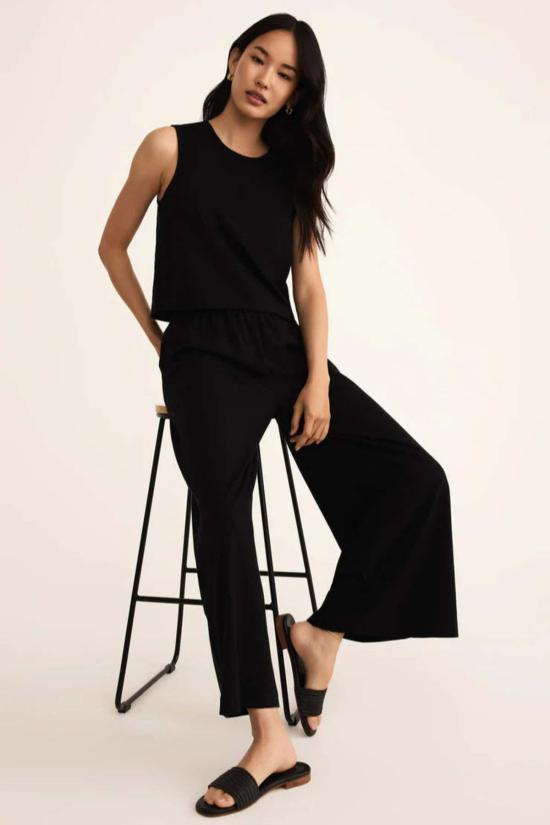  Z 서플라이 민소매 티셔츠 Z Supply 슬론 저지 머슬 탱크 트루 블랙 - Z SUPPLY