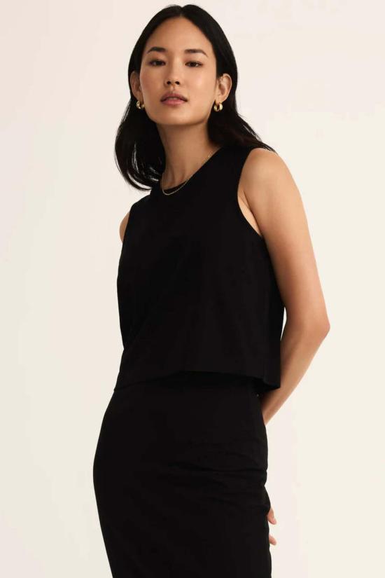  Z 서플라이 민소매 티셔츠 Z Supply 슬론 저지 머슬 탱크 트루 블랙 - Z SUPPLY