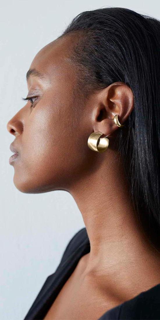  로렌 스튜어트 이어링 미니 XL 돔 후프 - LOREN STEWART