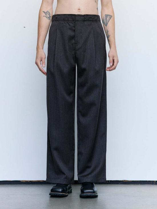  아워레가시 스트레이트 팬츠 아워 레거시 하바나 브라운 체인 울 레저 팬츠