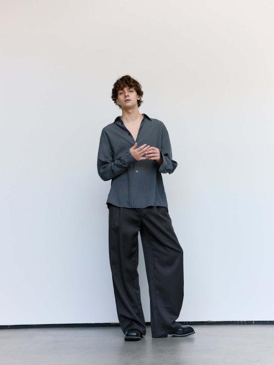  아워레가시 스트레이트 팬츠 아워 레거시 하바나 브라운 체인 울 레저 팬츠 - OUR LEGACY