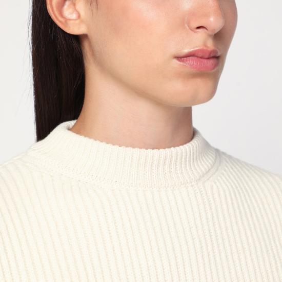 25FW 질샌더 립 크루넥 스웨터 J02GP0223J14737 White - JIL SANDER