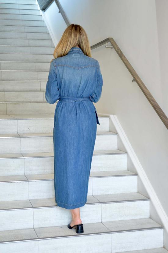  나인인더모닝 롱 원피스 나인 인 더 모닝 로노라 롱 데님 드레스 데님 - NINE IN THE MORNING