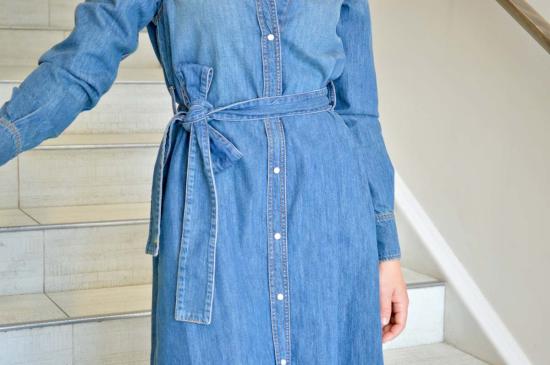  나인인더모닝 롱 원피스 나인 인 더 모닝 로노라 롱 데님 드레스 데님 - NINE IN THE MORNING