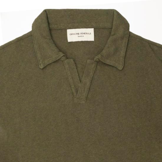25SS 오피신 제네랄 폴로 티셔츠 S25MTEE209 OLIVE NIGHT Green - OFFICINE GENERALE