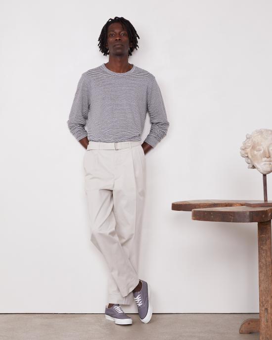 25SS 오피신 제네랄 긴팔 티셔츠 S25MTEE227 HEATHER GREY ECRU Grey - OFFICINE GENERALE