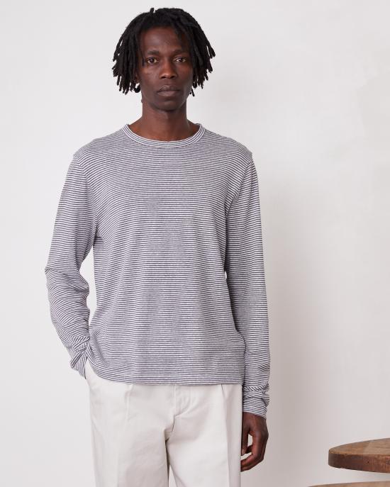25SS 오피신 제네랄 긴팔 티셔츠 S25MTEE227 HEATHER GREY ECRU Grey - OFFICINE GENERALE