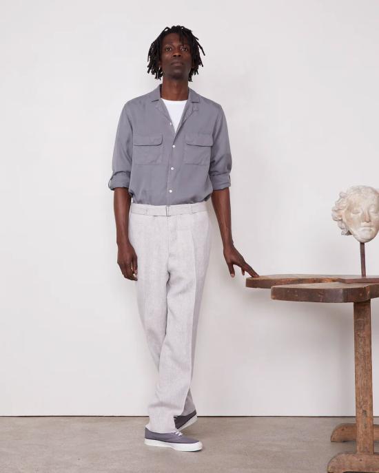 25SS 오피신 제네랄 긴팔 셔츠 S25MSHI027 IRON GREY Grey - OFFICINE GENERALE