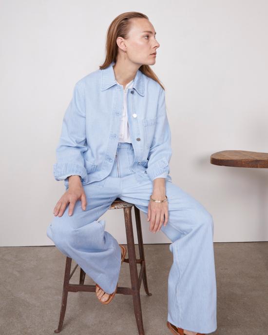 25SS 오피신 제네랄 스트레이트 팬츠 S25WCHN701 BLEACH BLUE Blue - OFFICINE GENERALE