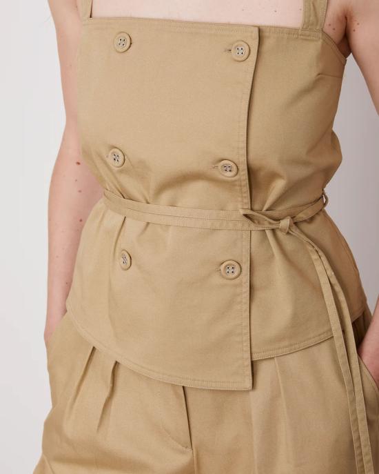 25SS 오피신 제네랄 민소매 티셔츠 S25WTOP057 TAN Beige - OFFICINE GENERALE