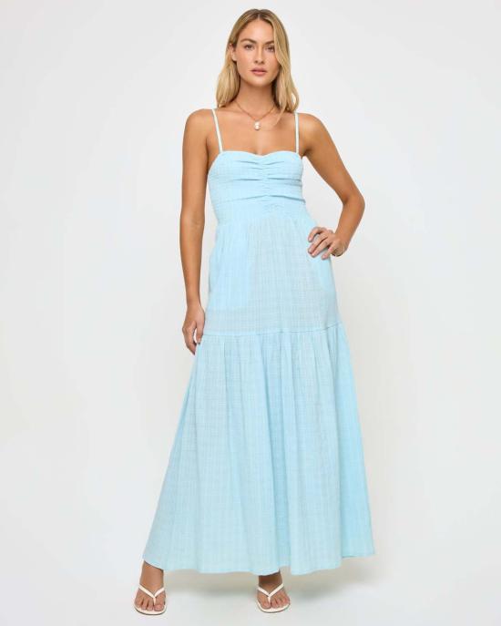  엘스페이스 롱 원피스 L스페이스 마요르카 드레스 이비자 블루