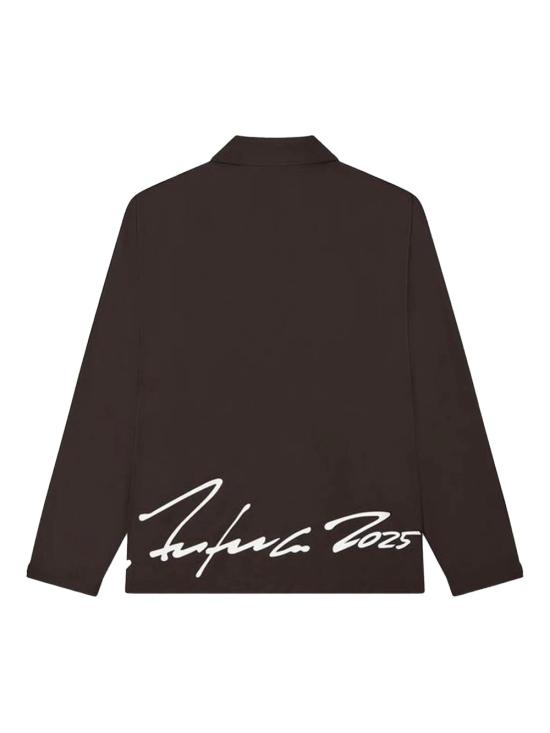 25FW 겐조 자켓 FF65BL0619NT 91 MAT POLYESTER CHOCOLATE - KENZO