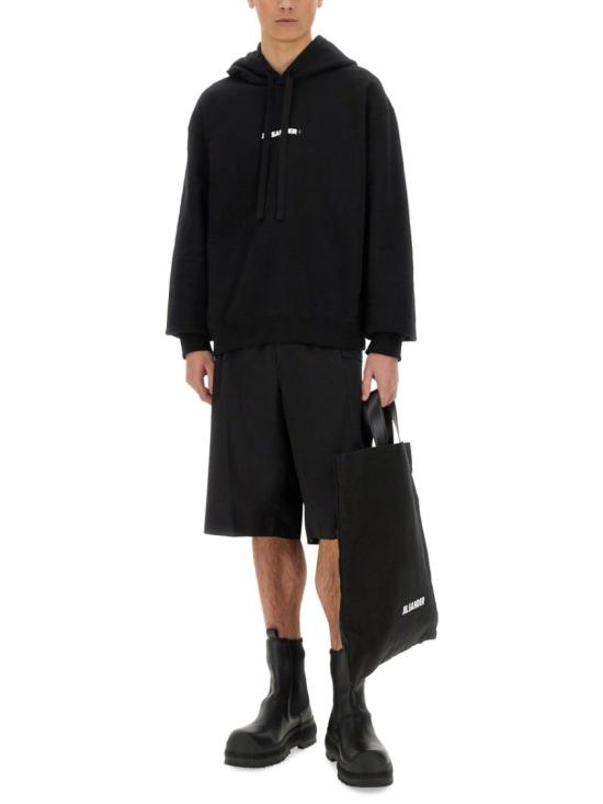 25FW 질샌더 로고 후드 티셔츠 J47GU0129 J20039001 Black - JIL SANDER