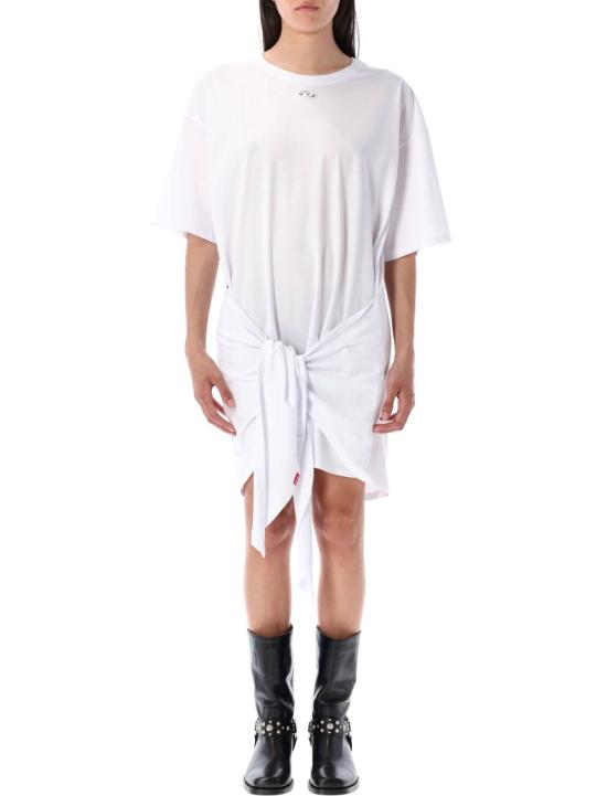 25FW 디젤 D-Elvor 이보르 티셔츠 드레스 A192320NIAX White