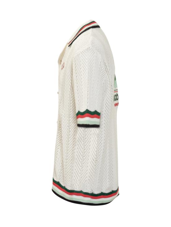 25FW 카사블랑카 반팔 셔츠 MPF25KW996 01 MONTAGNE ONDULEE - CASABLANCA