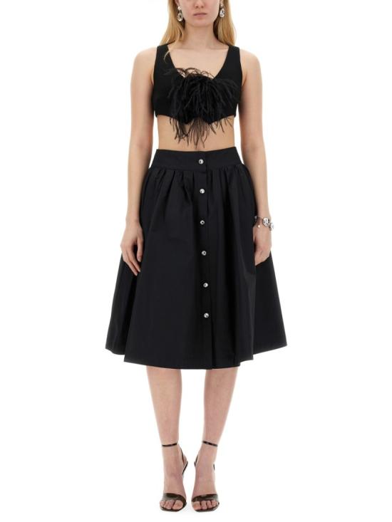  모스키노 미디 스커트 01240430 555 Black - MOSCHINO