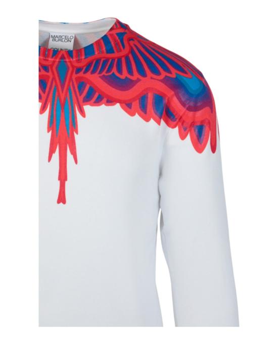  마르셀로 불론 탑 CMBA009S FLE002 0125 10002 XXS White - MARCELO BURLON