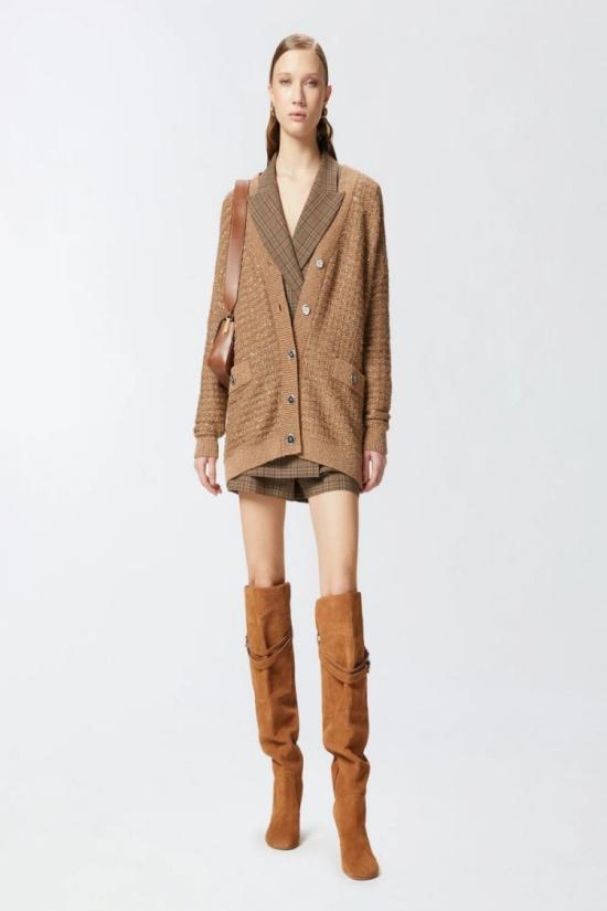 25SS 핑코 가디건 104728A2FED31 Brown - PINKO