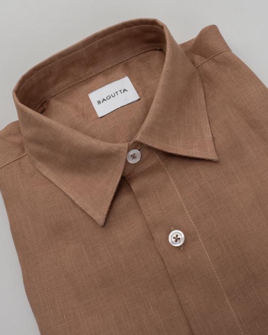 25SS 바구타 긴팔 셔츠 HAWAII T800 15 MARRONE - BAGUTTA