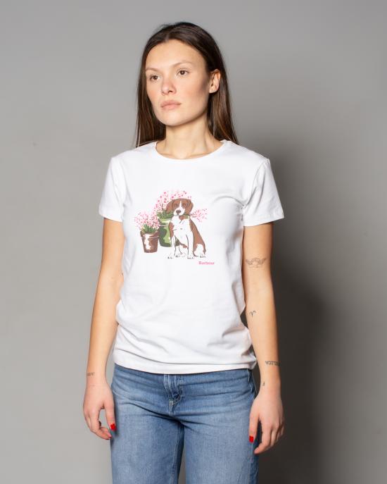 25SS 바버 반팔 티셔츠 LTS0667 WH11 BIANCO - BARBOUR