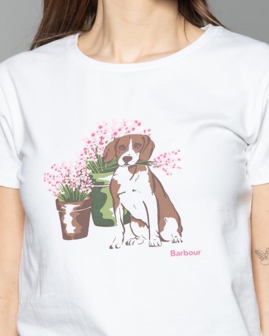 25SS 바버 반팔 티셔츠 LTS0667 WH11 BIANCO - BARBOUR