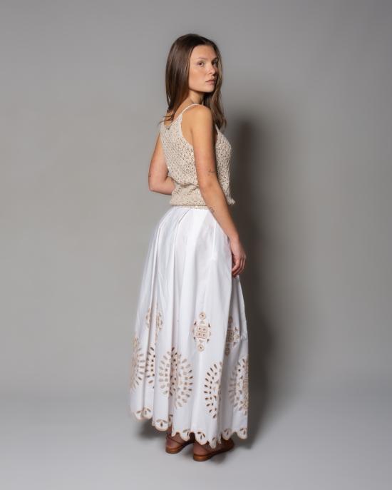 25SS 일레븐티 미디 스커트 K80GONK06 RIC TES0K2 01 02 BIANCO BEIGE - ELEVENTY