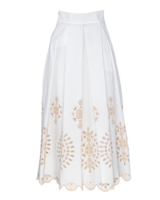 25SS 일레븐티 미디 스커트 K80GONK06 RIC TES0K2 01 02 BIANCO BEIGE