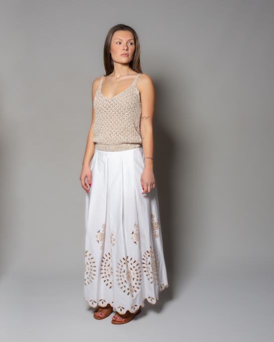 25SS 일레븐티 미디 스커트 K80GONK06 RIC TES0K2 01 02 BIANCO BEIGE - ELEVENTY